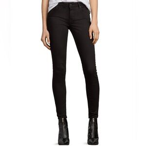 AllSaints Mast Skinny Jeans in Jet Black